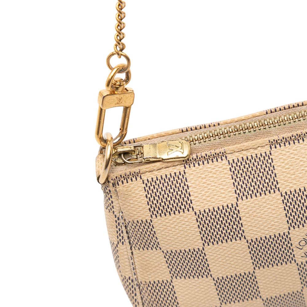 Louis Vuitton B Louis Vuitton White Damier Canvas Fabric Damier Azur Mini Pochette Accessoires France
