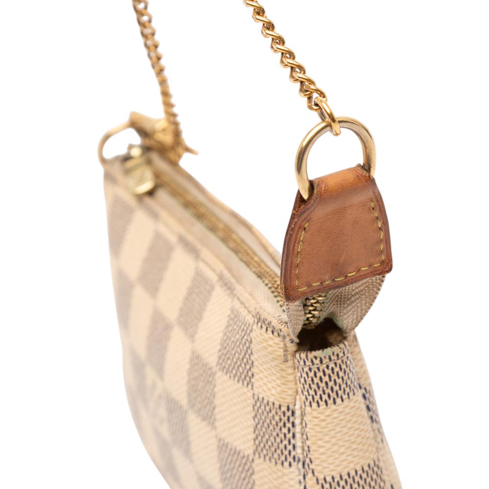 Louis Vuitton B Louis Vuitton White Damier Canvas Fabric Damier Azur Mini Pochette Accessoires France