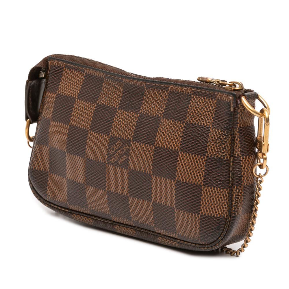 Louis Vuitton AB Louis Vuitton Brown Damier Canvas Fabric Damier Ebene Mini Pochette Accessoires France