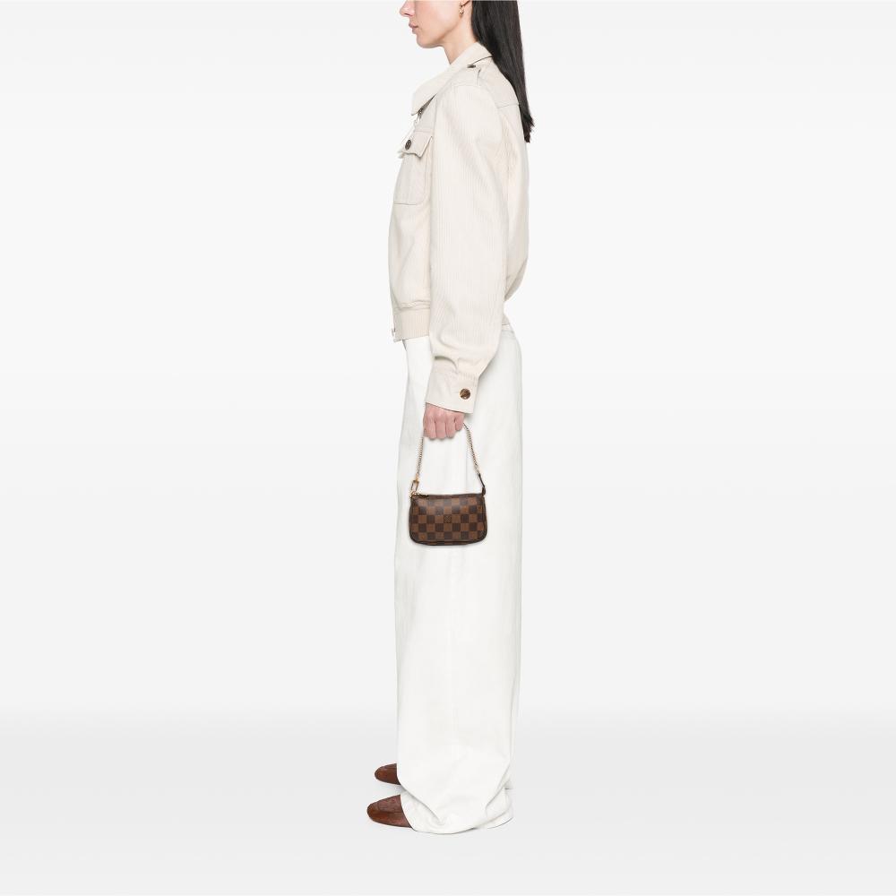 Louis Vuitton AB Louis Vuitton Brown Damier Canvas Fabric Damier Ebene Mini Pochette Accessoires France