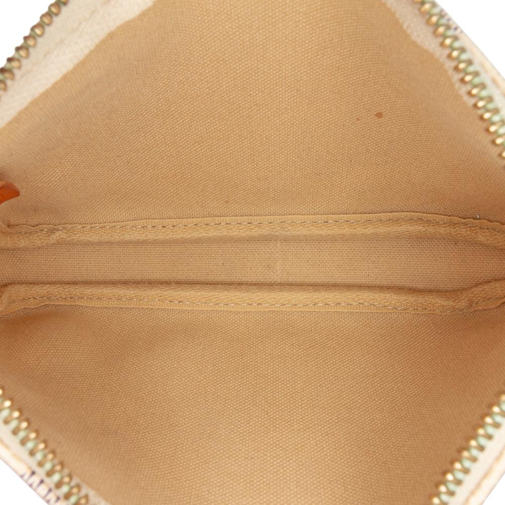 Louis Vuitton B Louis Vuitton White with Blue Damier Canvas Fabric Damier Azur Mini Pochette Accessoires France