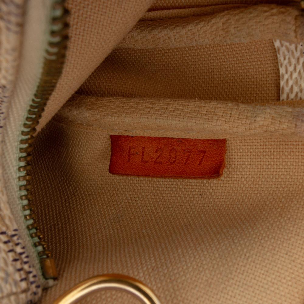 Louis Vuitton B Louis Vuitton White with Blue Damier Canvas Fabric Damier Azur Mini Pochette Accessoires France