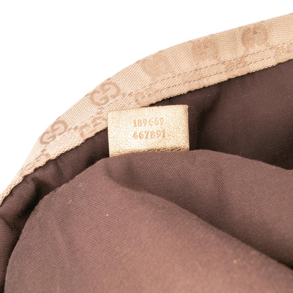 Gucci B Gucci Brown Beige Canvas Fabric GG Web Tote Italy