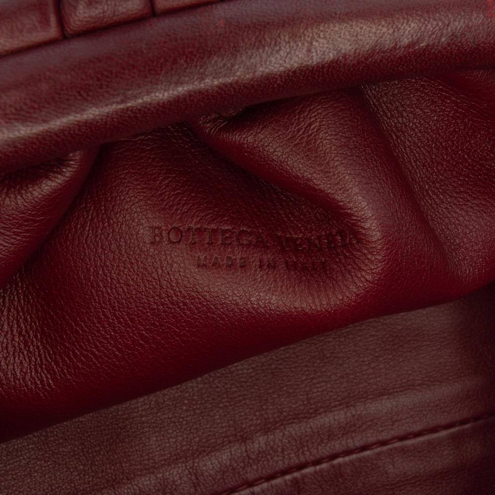 Bottega Veneta B Bottega Veneta Red Burgundy Lambskin Leather Leather Lambskin The Mini Pouch Crossbody Italy