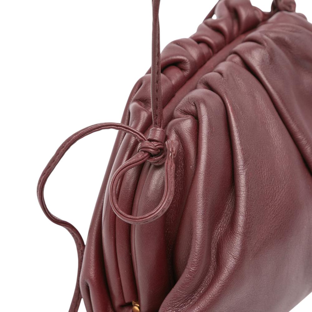 Bottega Veneta B Bottega Veneta Red Burgundy Lambskin Leather Leather Lambskin The Mini Pouch Crossbody Italy