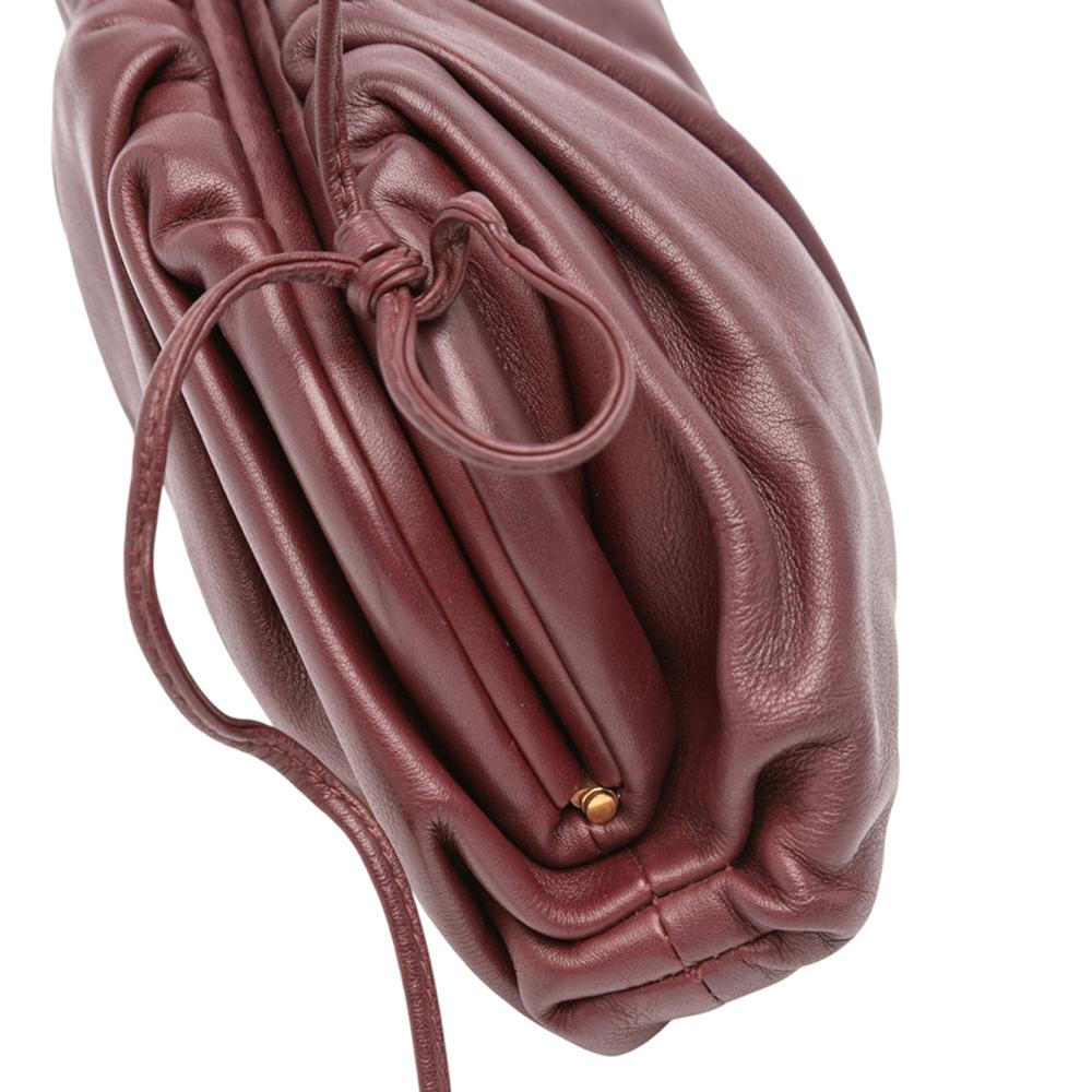 Bottega Veneta B Bottega Veneta Red Burgundy Lambskin Leather Leather Lambskin The Mini Pouch Crossbody Italy