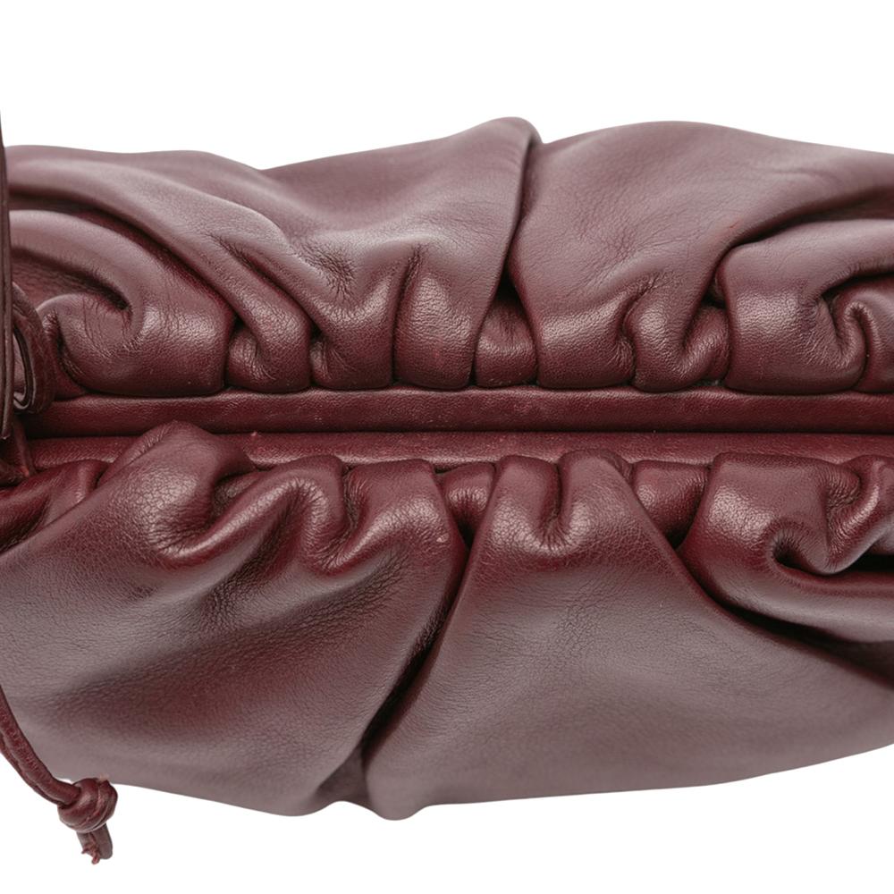 Bottega Veneta B Bottega Veneta Red Burgundy Lambskin Leather Leather Lambskin The Mini Pouch Crossbody Italy