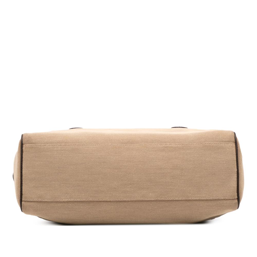 Gucci B Gucci Brown Beige Canvas Fabric Boston Italy