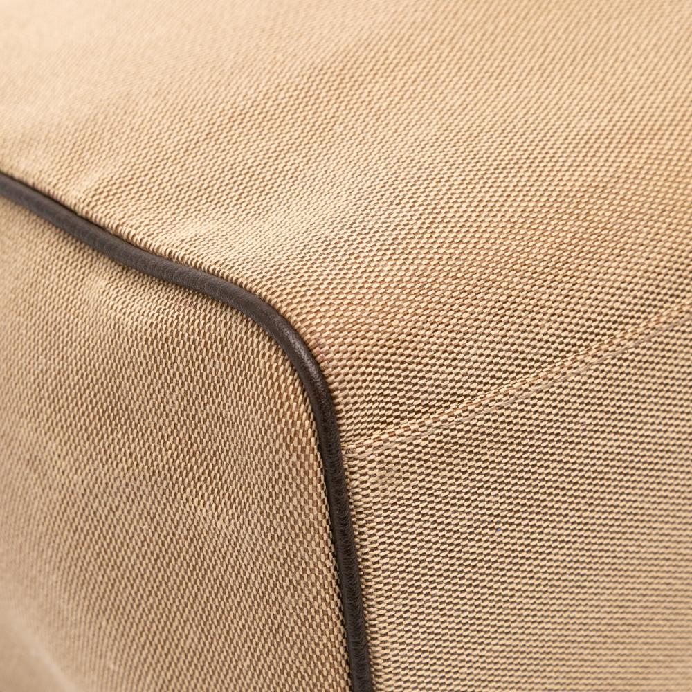 Gucci B Gucci Brown Beige Canvas Fabric Boston Italy