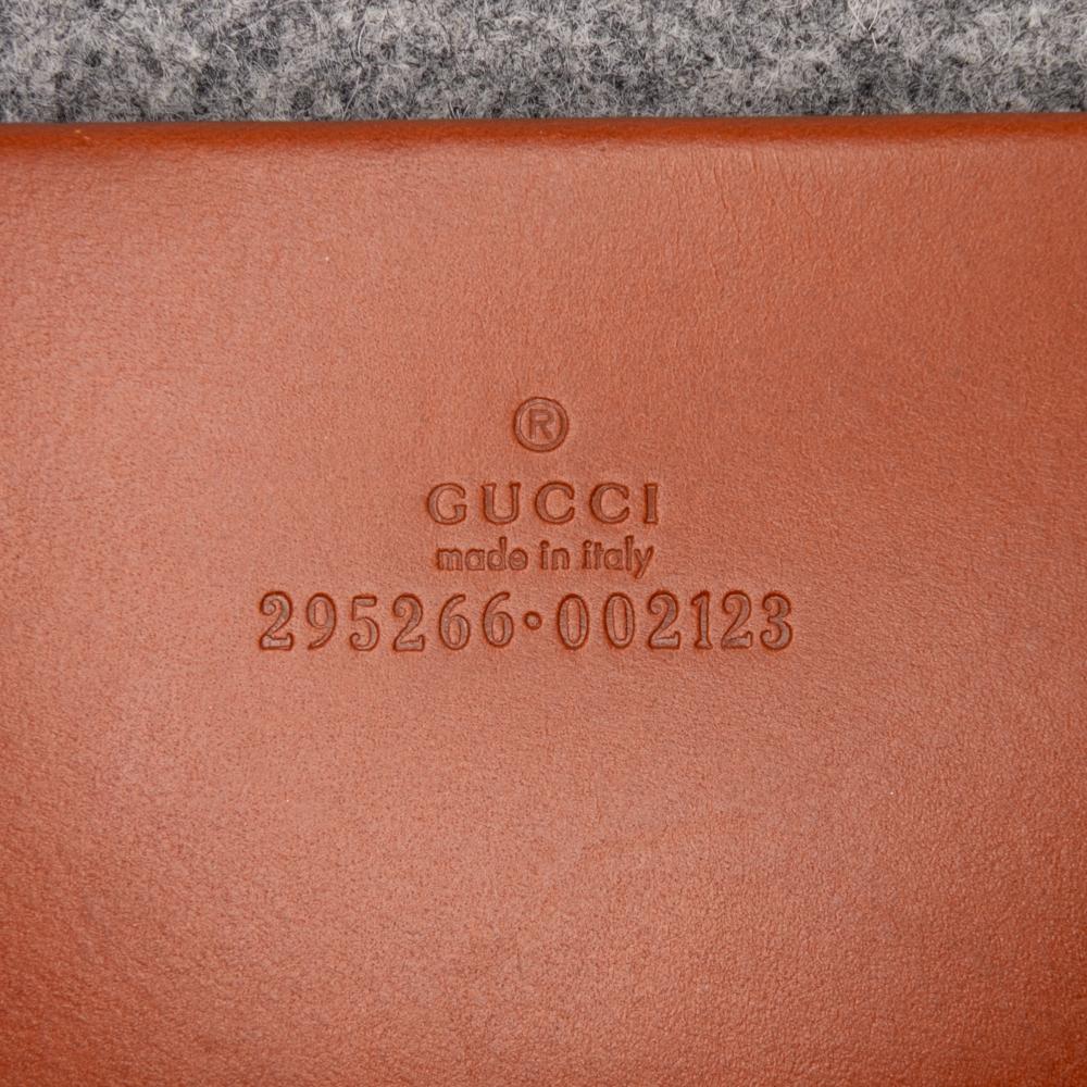 Gucci AB Gucci Gray Wool Fabric Diamante Tote Italy