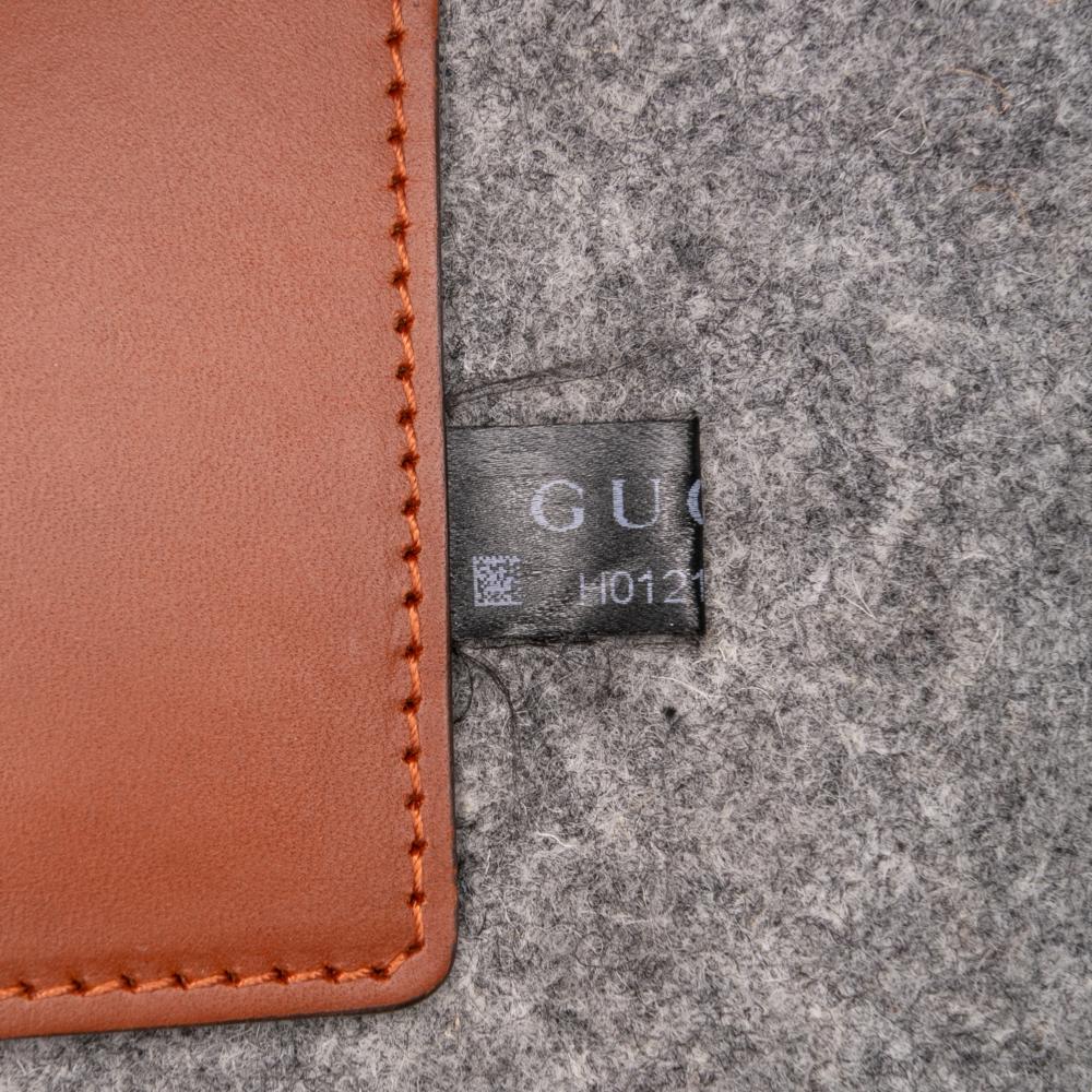 Gucci AB Gucci Gray Wool Fabric Diamante Tote Italy