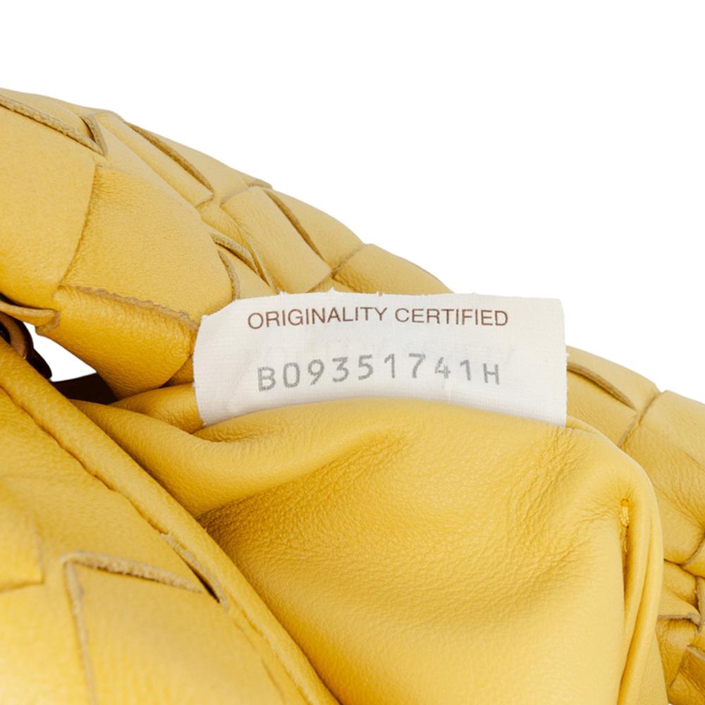 Bottega Veneta AB Bottega Veneta Yellow Mustard Nappa Leather Leather Mini Nappa Intrecciato Jodie Italy