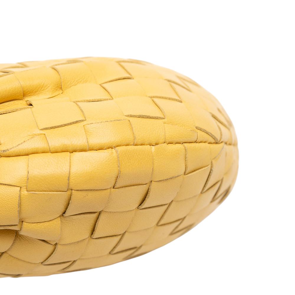 Bottega Veneta AB Bottega Veneta Yellow Mustard Nappa Leather Leather Mini Nappa Intrecciato Jodie Italy