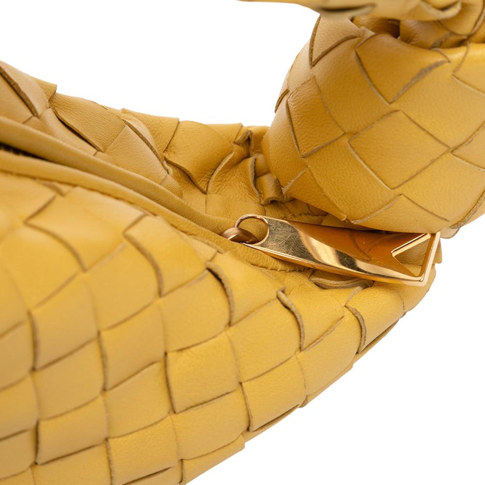 Bottega Veneta AB Bottega Veneta Yellow Mustard Nappa Leather Leather Mini Nappa Intrecciato Jodie Italy