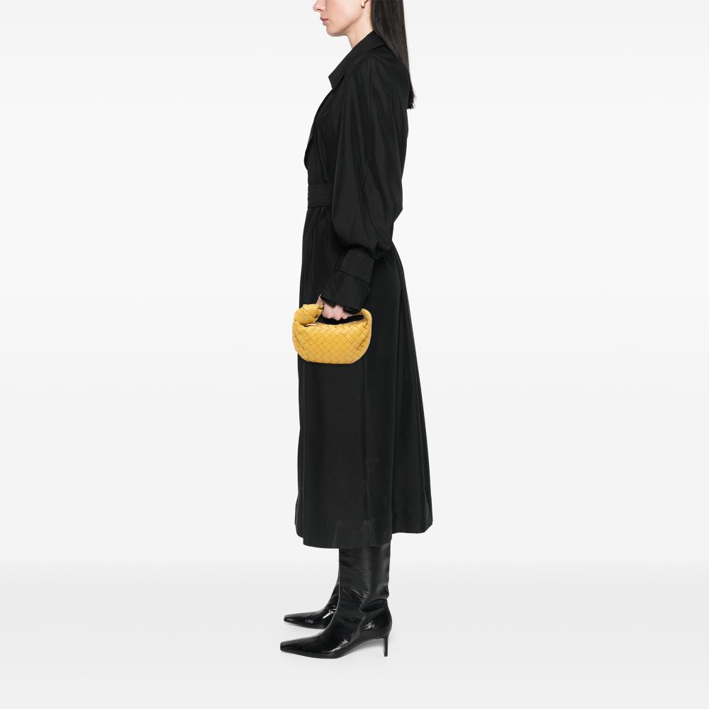 Bottega Veneta AB Bottega Veneta Yellow Mustard Nappa Leather Leather Mini Nappa Intrecciato Jodie Italy