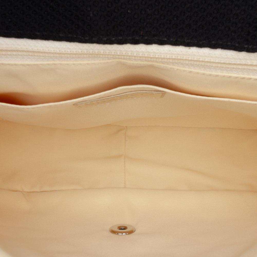 Chanel AB Chanel Black Chemical Fiber Fabric Jumbo Classic Mesh Single Flap Italy