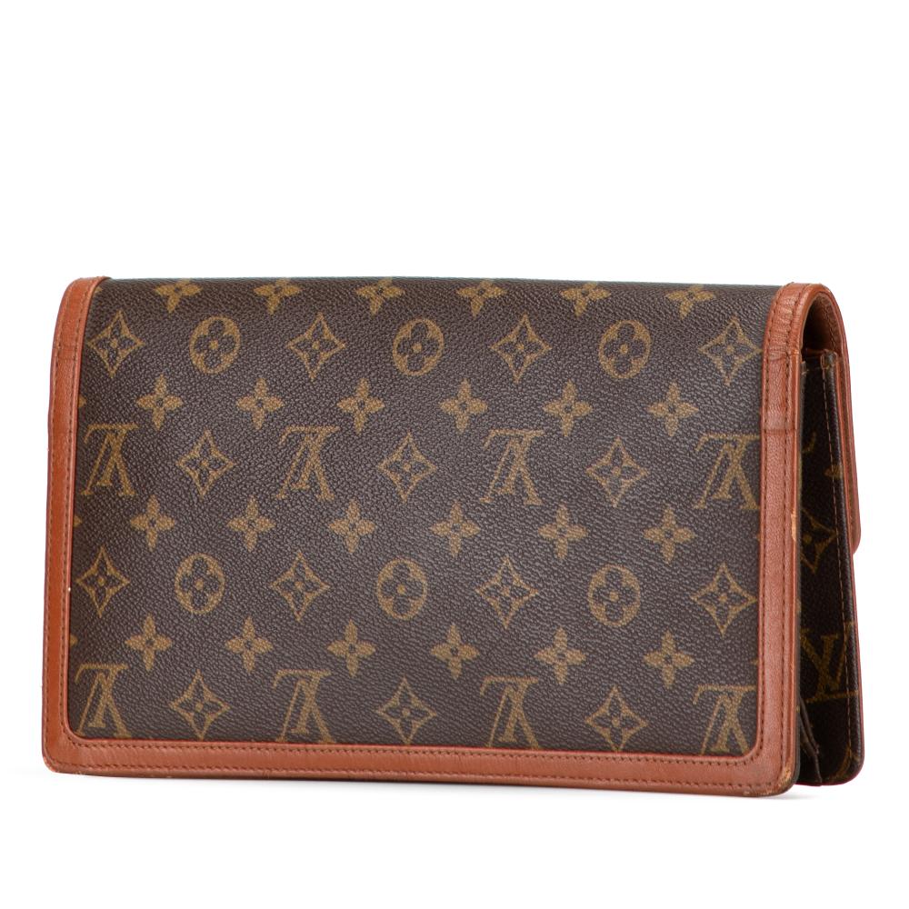 Louis Vuitton B Louis Vuitton Brown Monogram Canvas Fabric Monogram Pochette Dame GM France