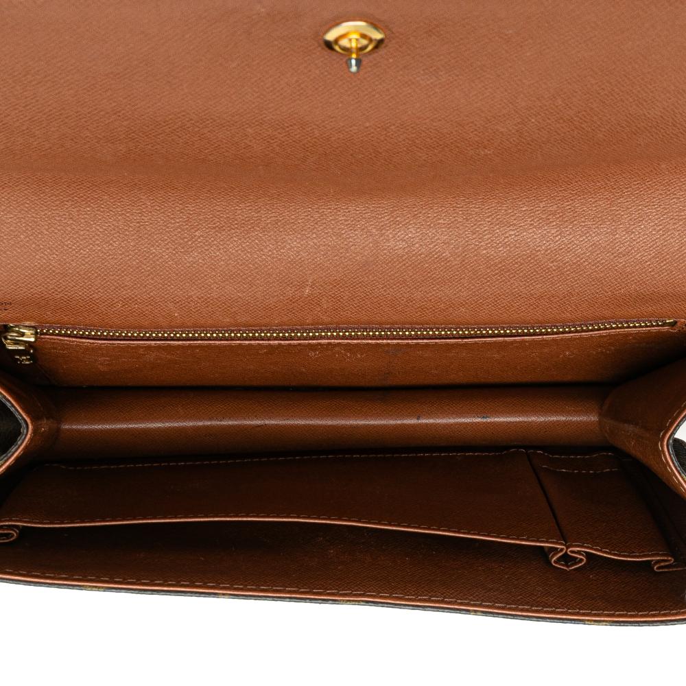 Louis Vuitton B Louis Vuitton Brown Monogram Canvas Fabric Monogram Pochette Dame GM France