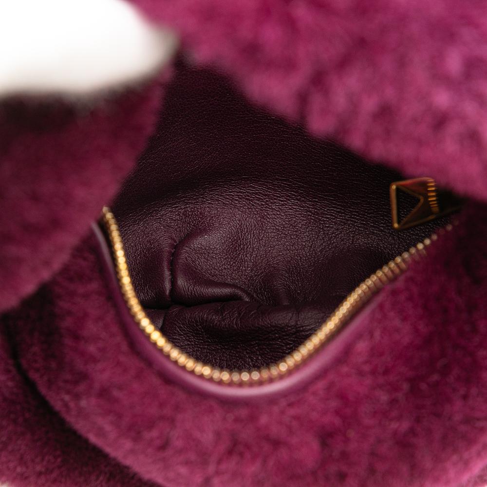 Bottega Veneta AB Bottega Veneta Purple Plum Fur Natural Material Mini Shearling Jodie Italy