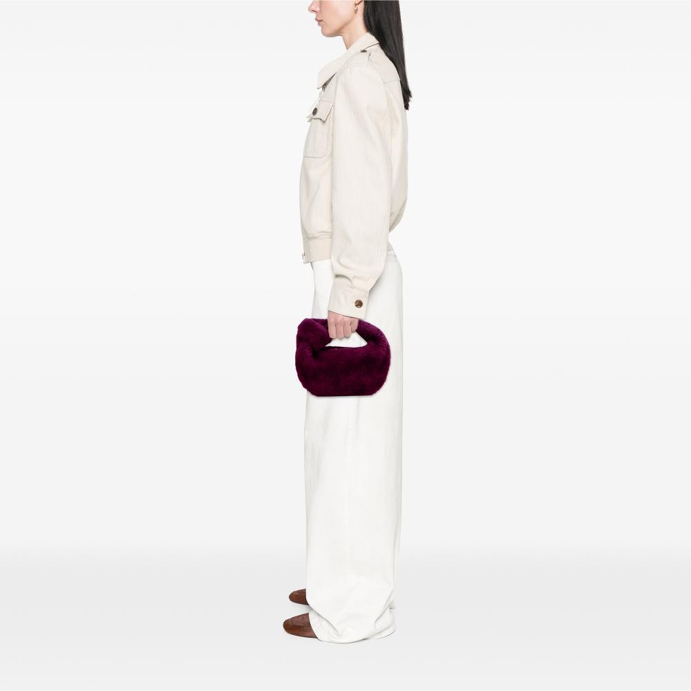 Bottega Veneta AB Bottega Veneta Purple Plum Fur Natural Material Mini Shearling Jodie Italy