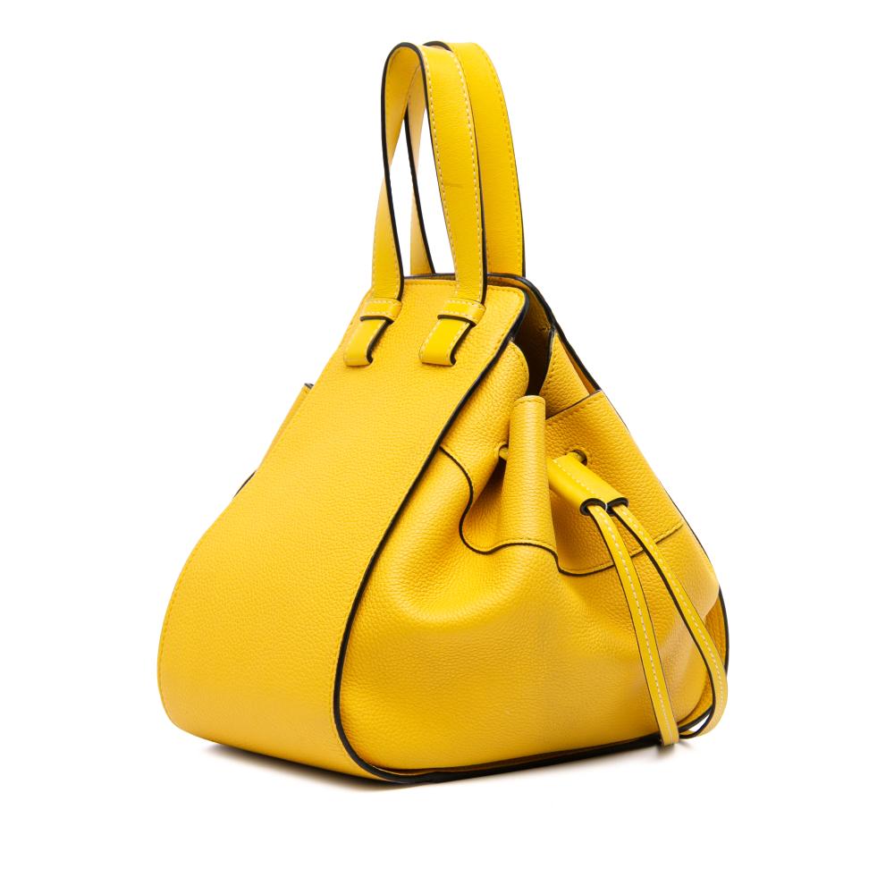 Loewe AB LOEWE Yellow Calf Leather Small Grained skin Drawstring Hammock Satchel Spain