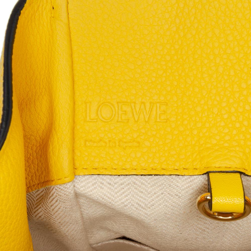 Loewe AB LOEWE Yellow Calf Leather Small Grained skin Drawstring Hammock Satchel Spain
