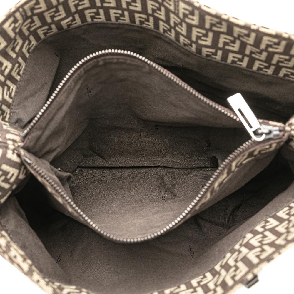 Fendi B Fendi Brown Dark Brown Canvas Fabric Zucchino Tote Italy