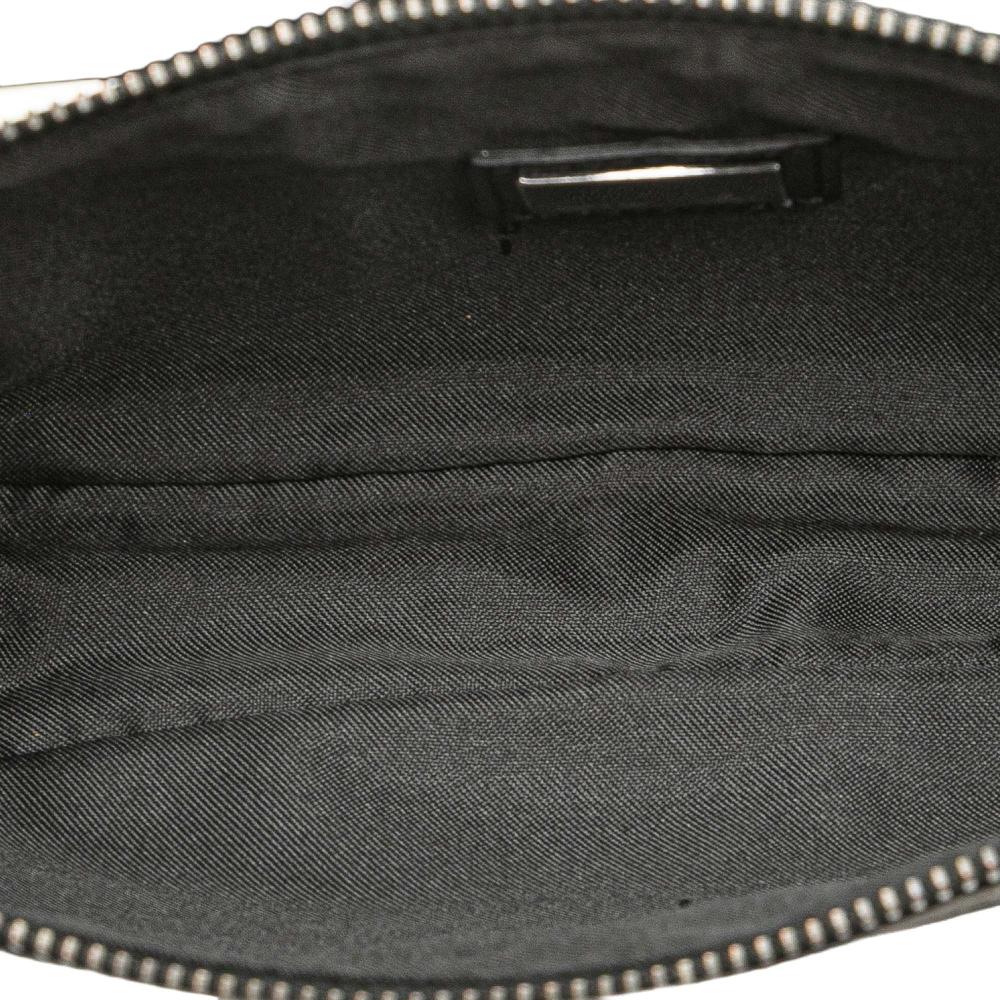 Fendi B Fendi Black Canvas Fabric Zucchino Pochette Italy