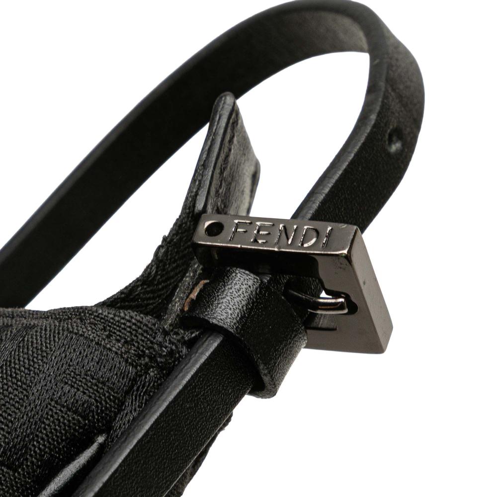 Fendi B Fendi Black Canvas Fabric Zucchino Pochette Italy