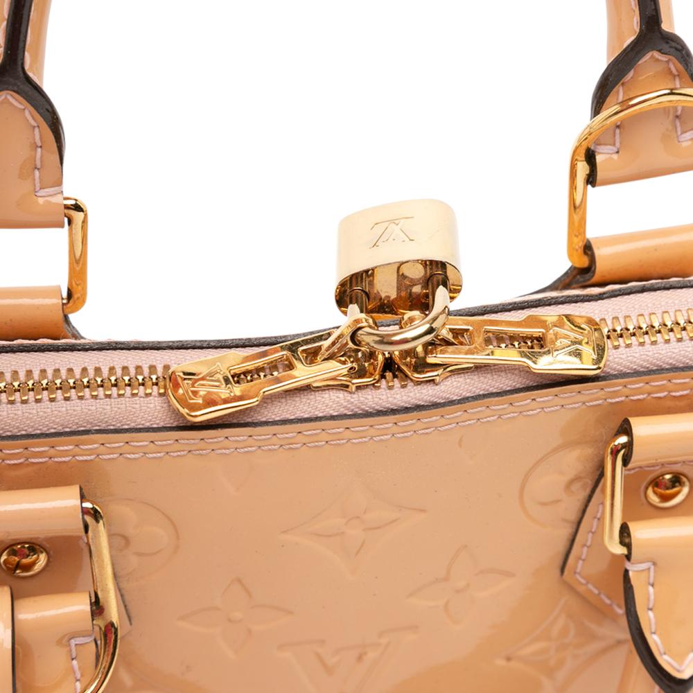 Louis Vuitton B Louis Vuitton Brown Nude Vernis Leather Leather Monogram Vernis Alma PM France