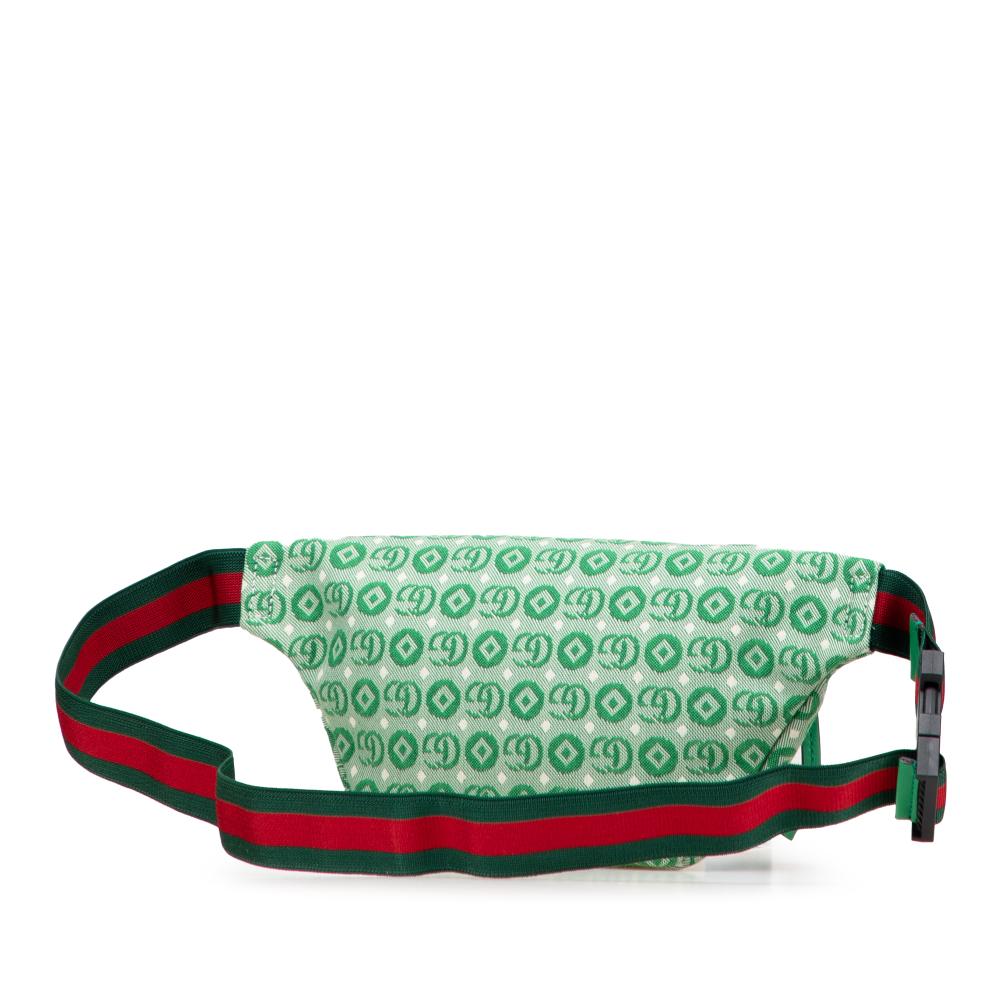 Gucci AB Gucci Green Canvas Fabric Kids GG Star Belt Bag Italy