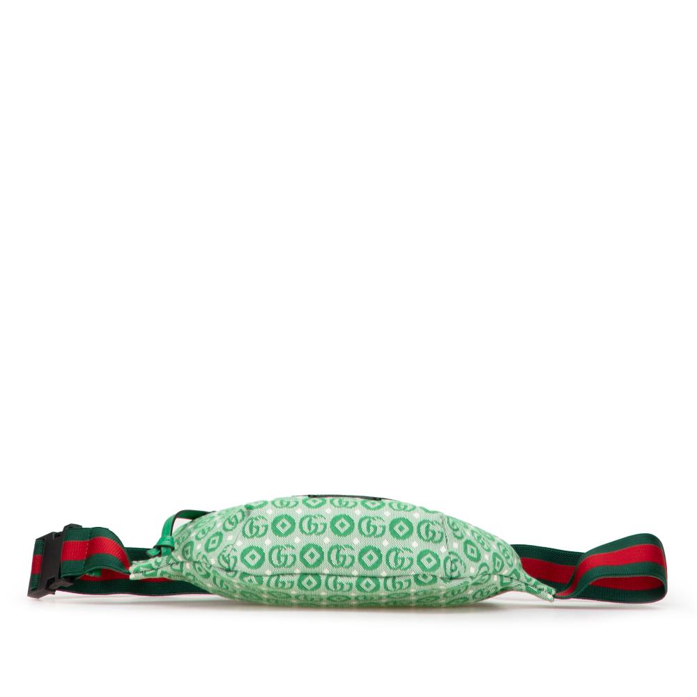 Gucci AB Gucci Green Canvas Fabric Kids GG Star Belt Bag Italy