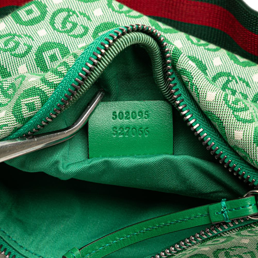 Gucci AB Gucci Green Canvas Fabric Kids GG Star Belt Bag Italy