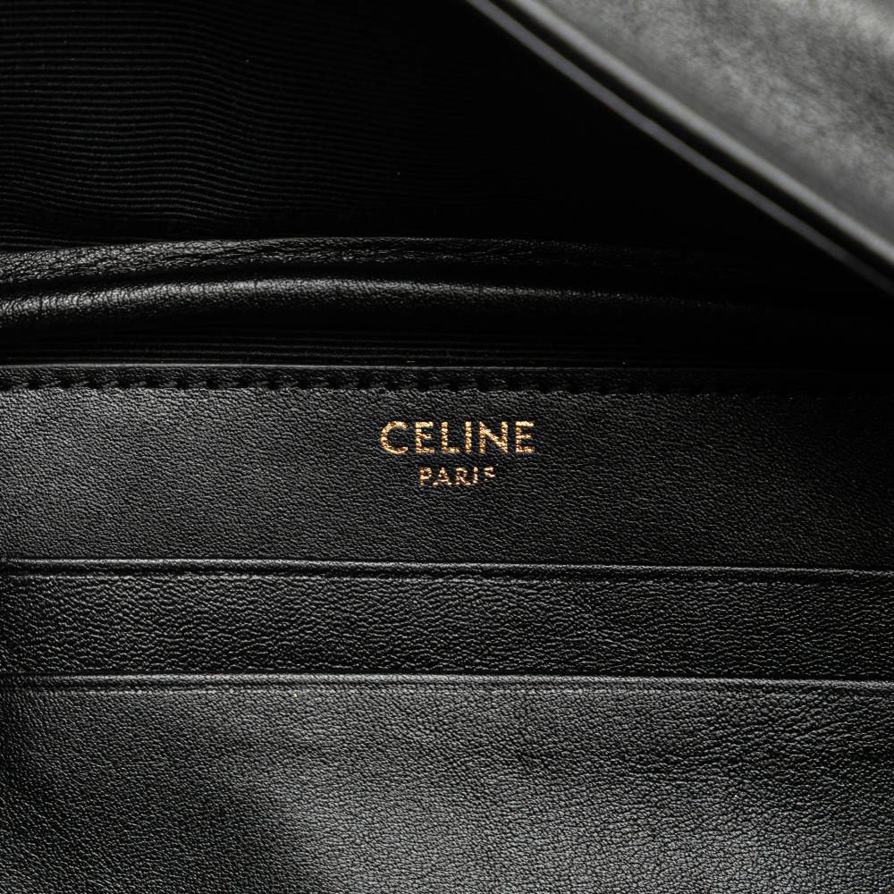 Celine B Celine Black Calf Leather Quilted skin C Charm Belt Bag Italy