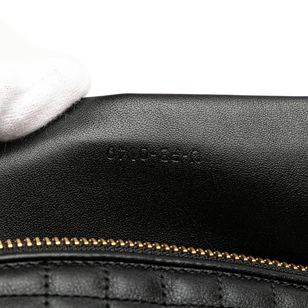 Celine B Celine Black Calf Leather Quilted skin C Charm Belt Bag Italy