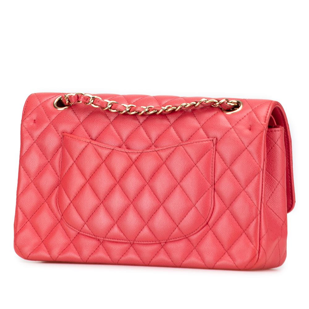 Chanel AB Chanel Pink Strawberry Caviar Leather Leather Medium Classic Caviar Double Flap France