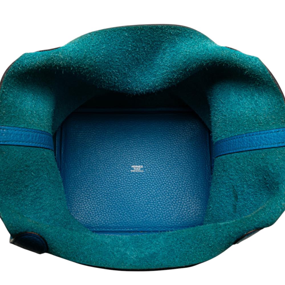 Hermès AB Hermès Blue Calf Leather Clemence Picotin Lock 18 France