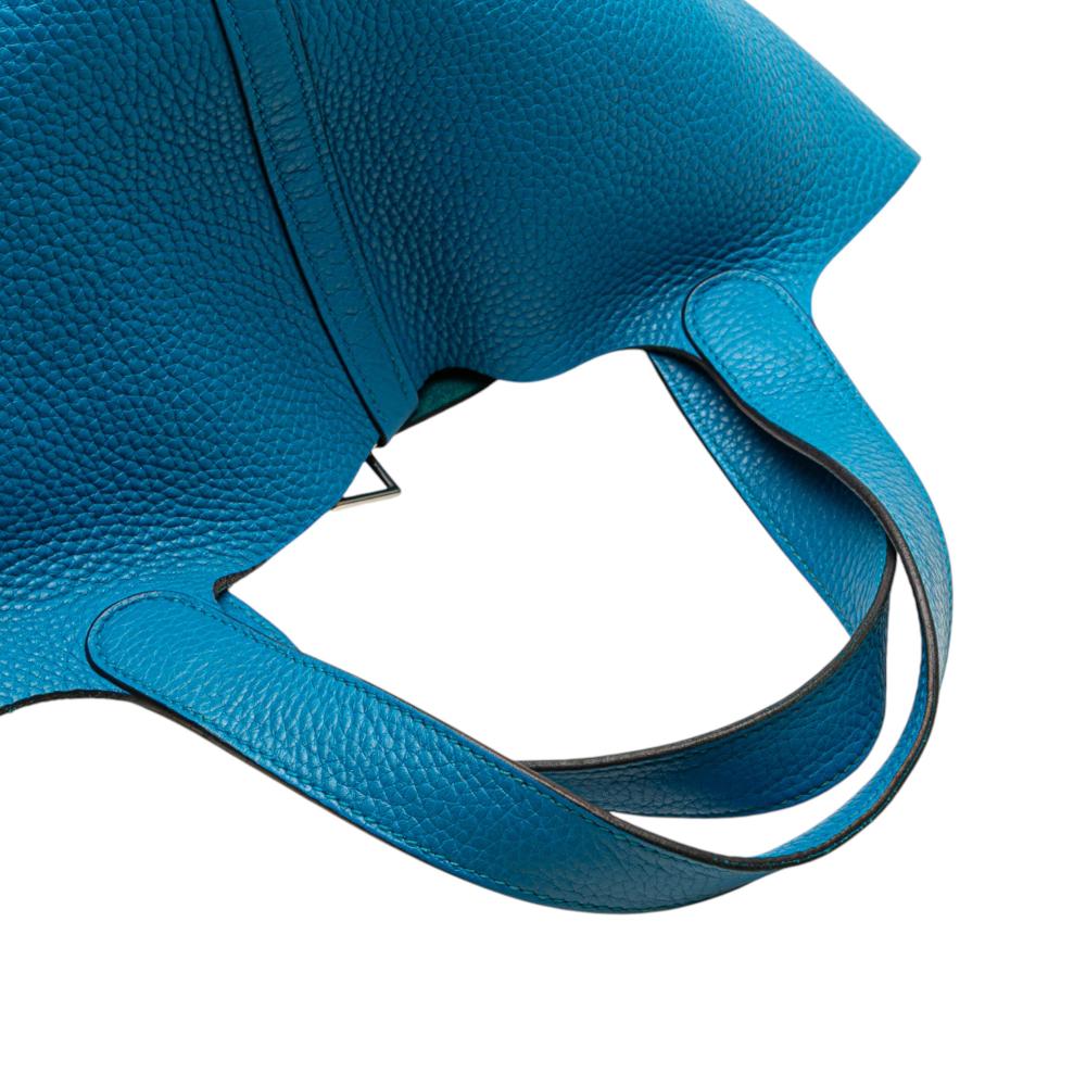 Hermès AB Hermès Blue Calf Leather Clemence Picotin Lock 18 France