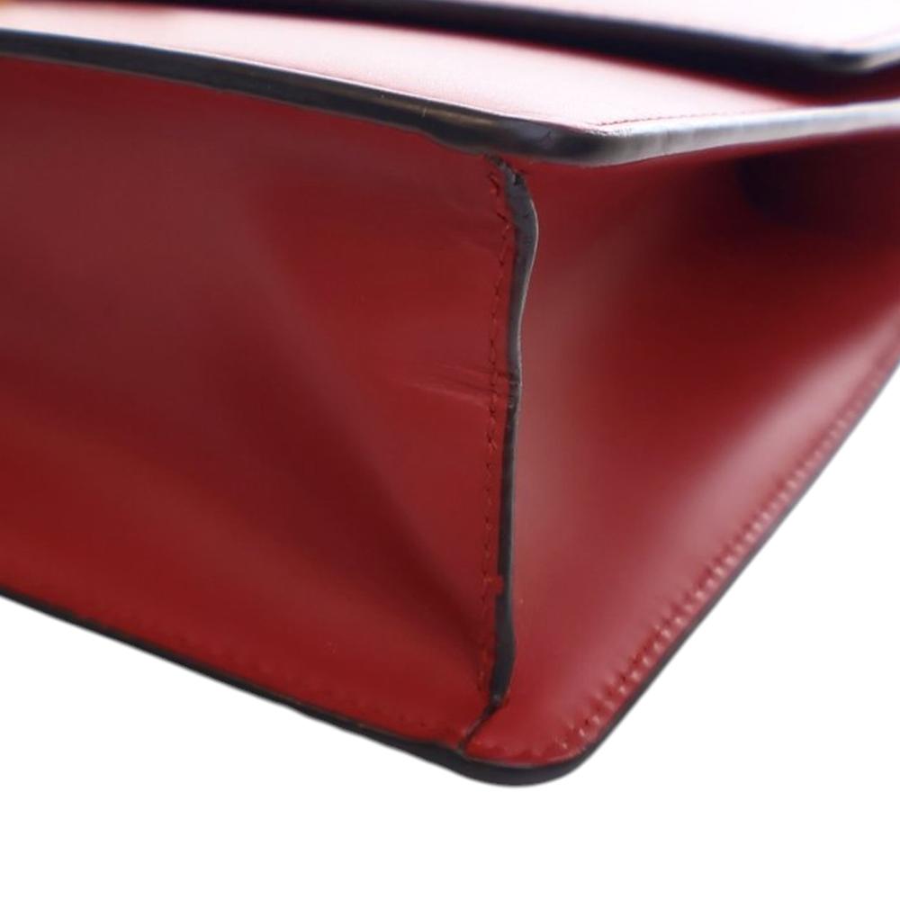 Gucci B Gucci Red Calf Leather Small Sylvie Web Satchel Italy