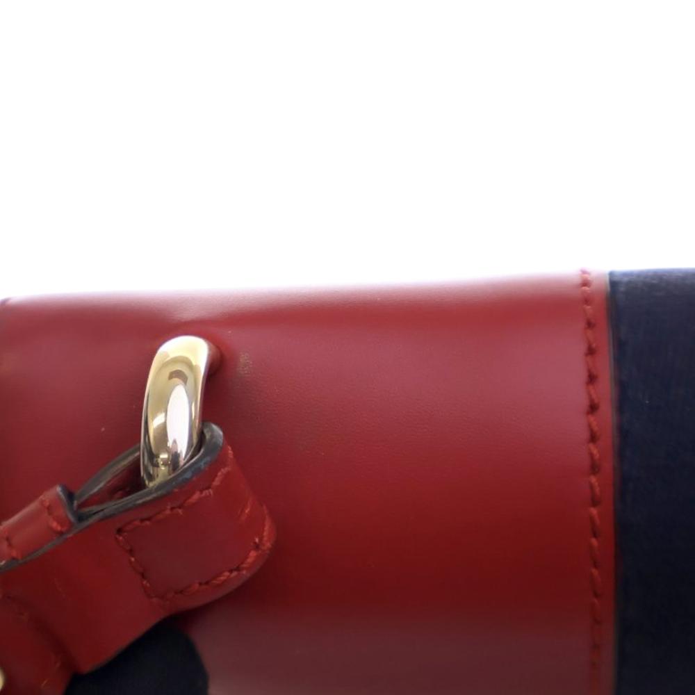 Gucci B Gucci Red Calf Leather Small Sylvie Web Satchel Italy