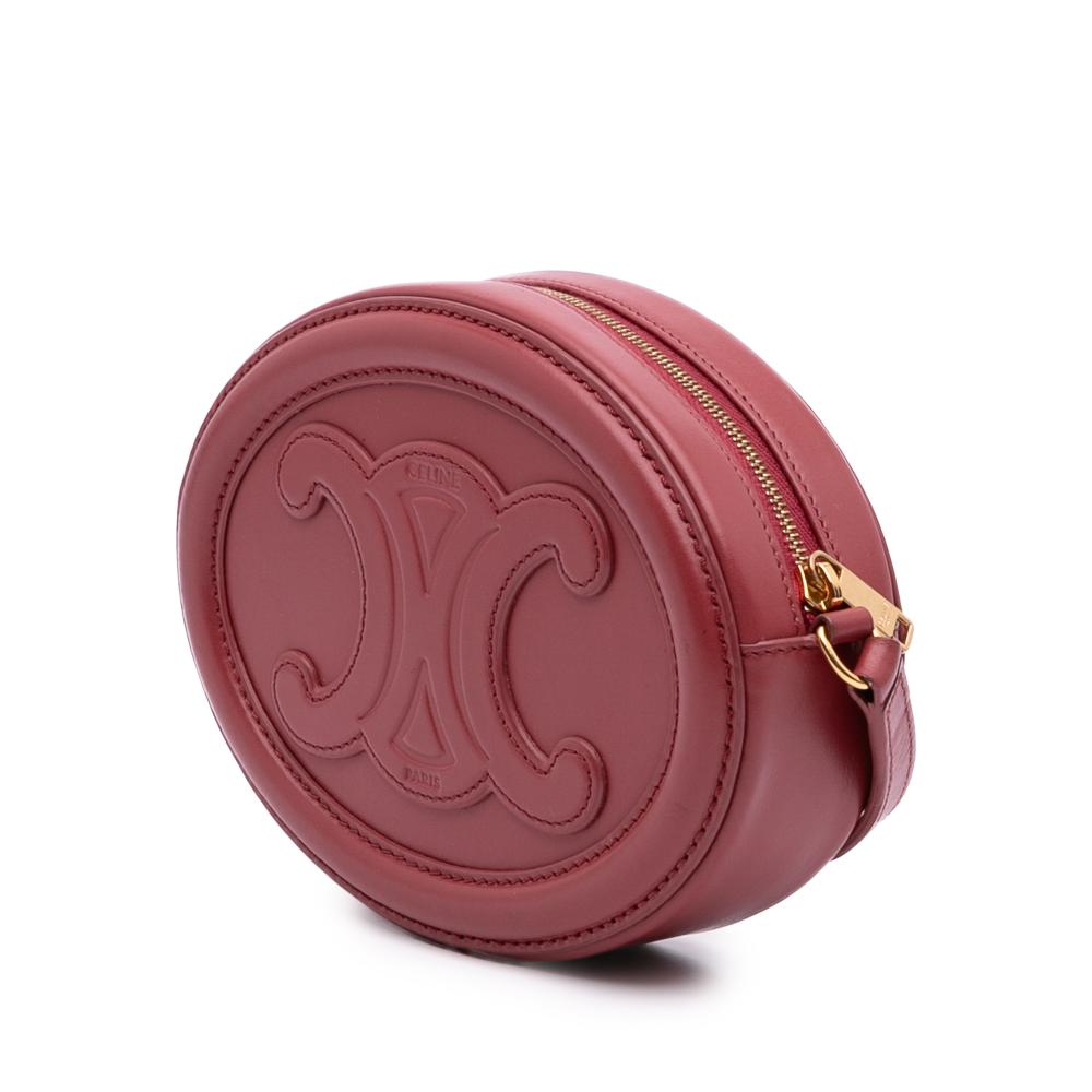 Celine AB Celine Red Calf Leather Small skin Cuir Triomphe Oval Crossbody Italy