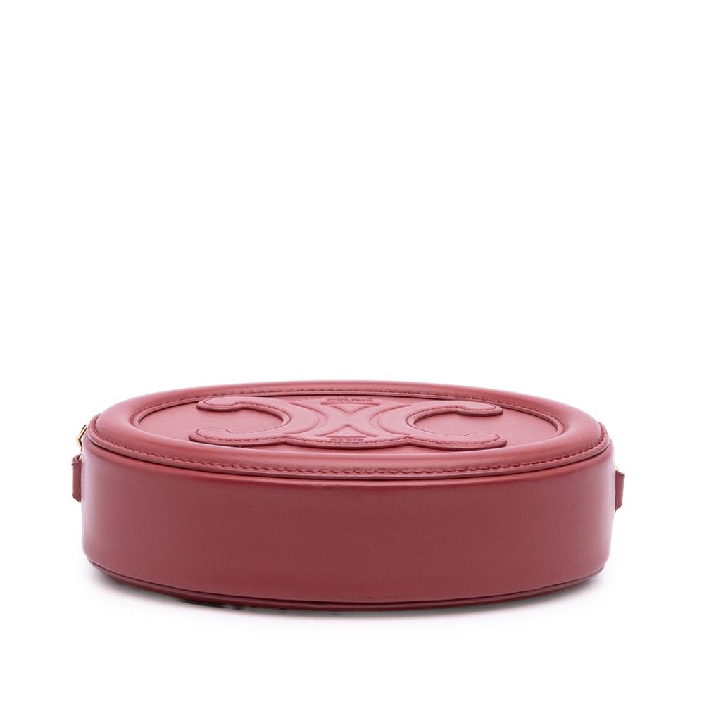Celine AB Celine Red Calf Leather Small skin Cuir Triomphe Oval Crossbody Italy
