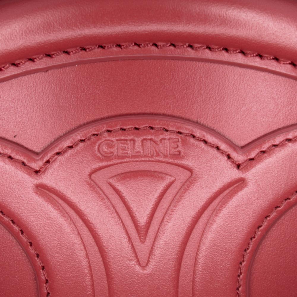Celine AB Celine Red Calf Leather Small skin Cuir Triomphe Oval Crossbody Italy