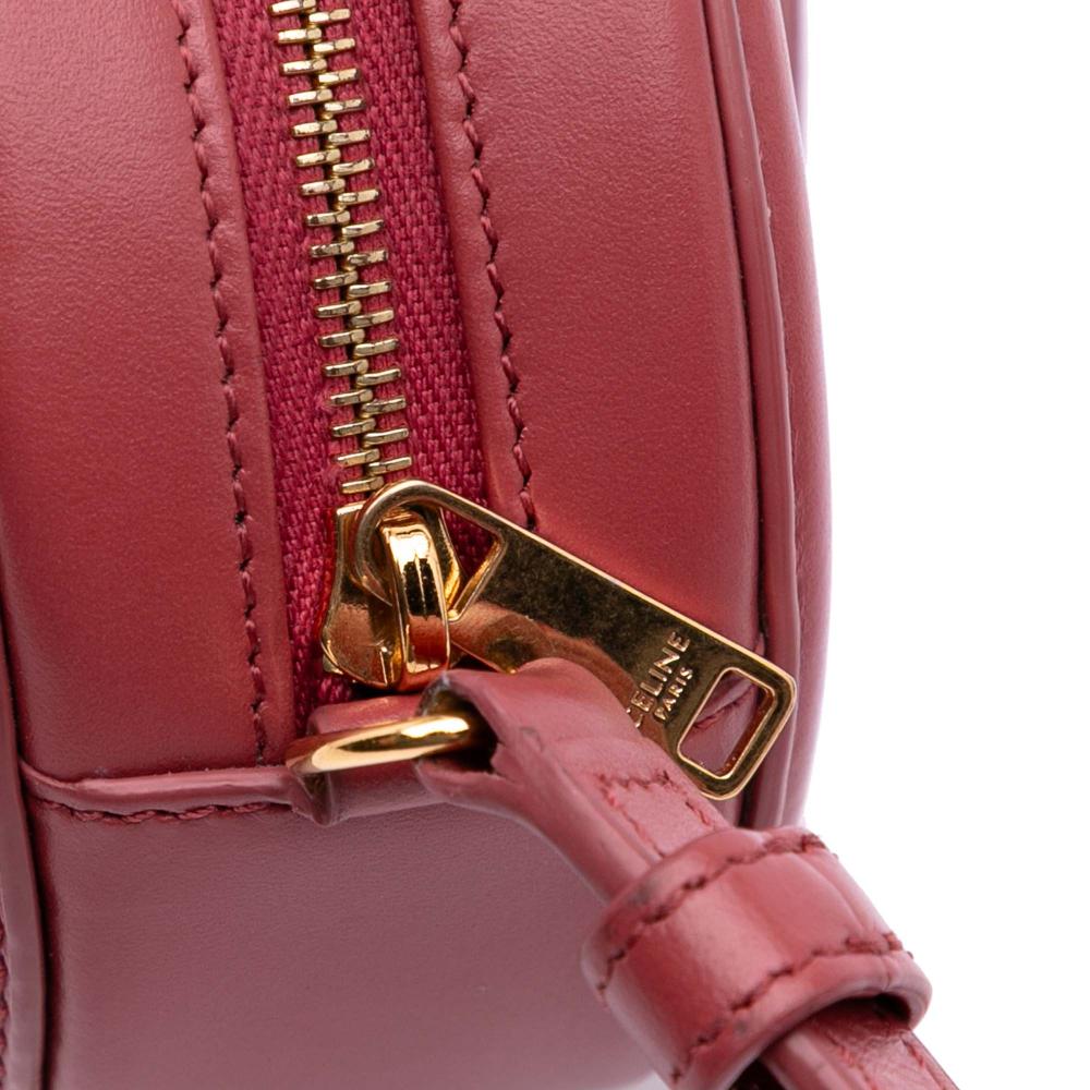 Celine AB Celine Red Calf Leather Small skin Cuir Triomphe Oval Crossbody Italy