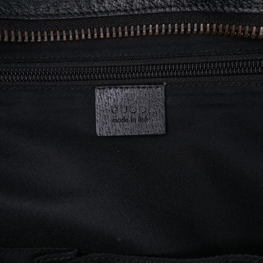 Gucci B Gucci Black Canvas Fabric GG Tote Italy