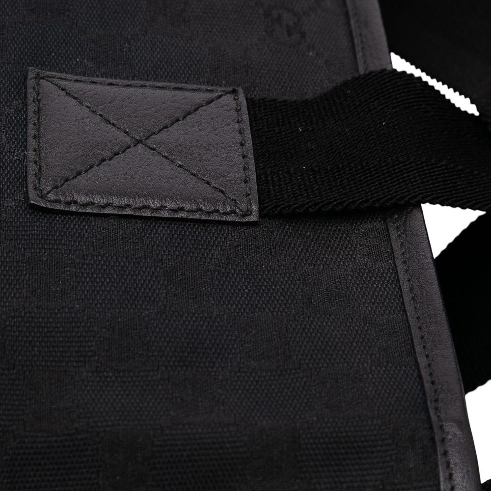 Gucci B Gucci Black Canvas Fabric GG Tote Italy