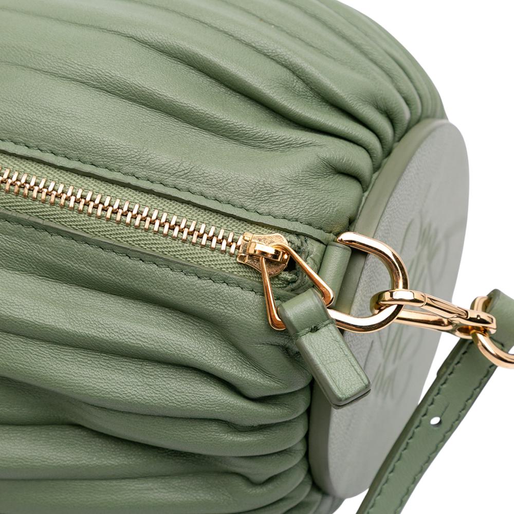 Loewe B LOEWE Green Mint Lambskin Leather Leather Pleated Lambskin Bracelet Pouch Spain