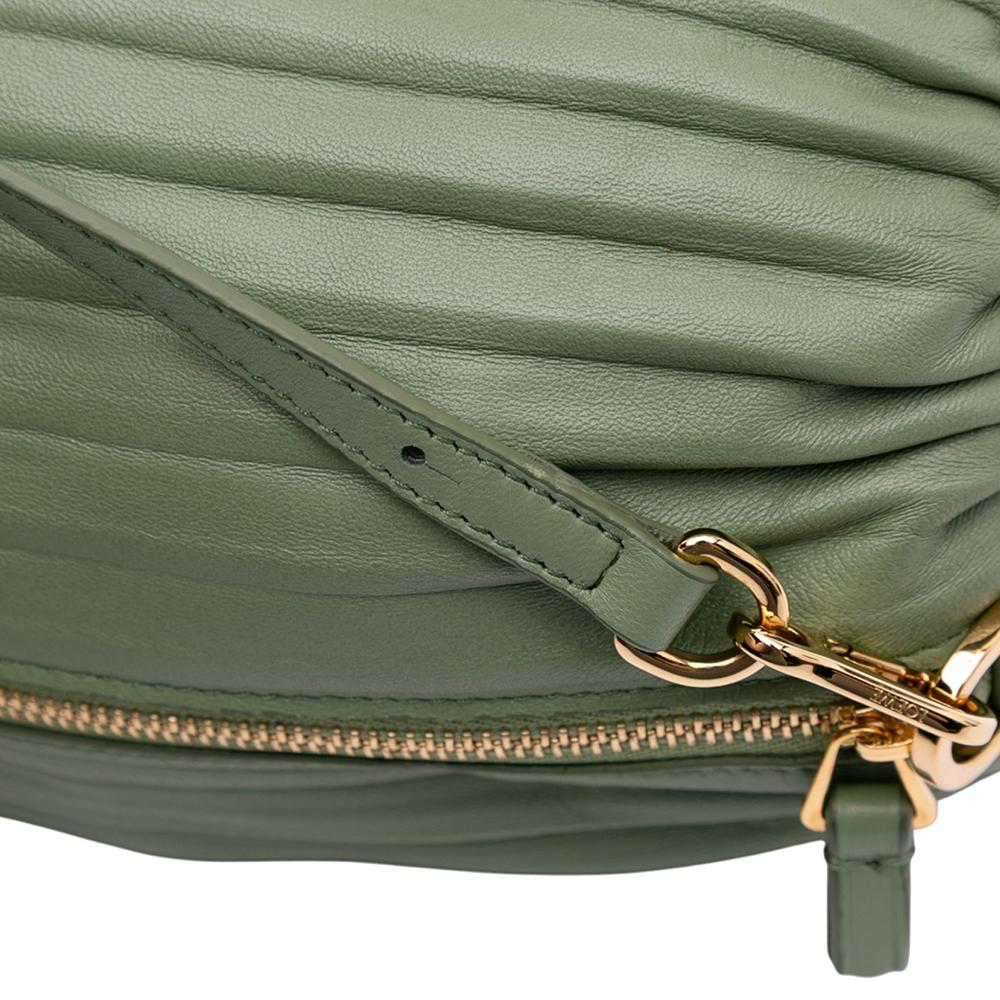 Loewe B LOEWE Green Mint Lambskin Leather Leather Pleated Lambskin Bracelet Pouch Spain