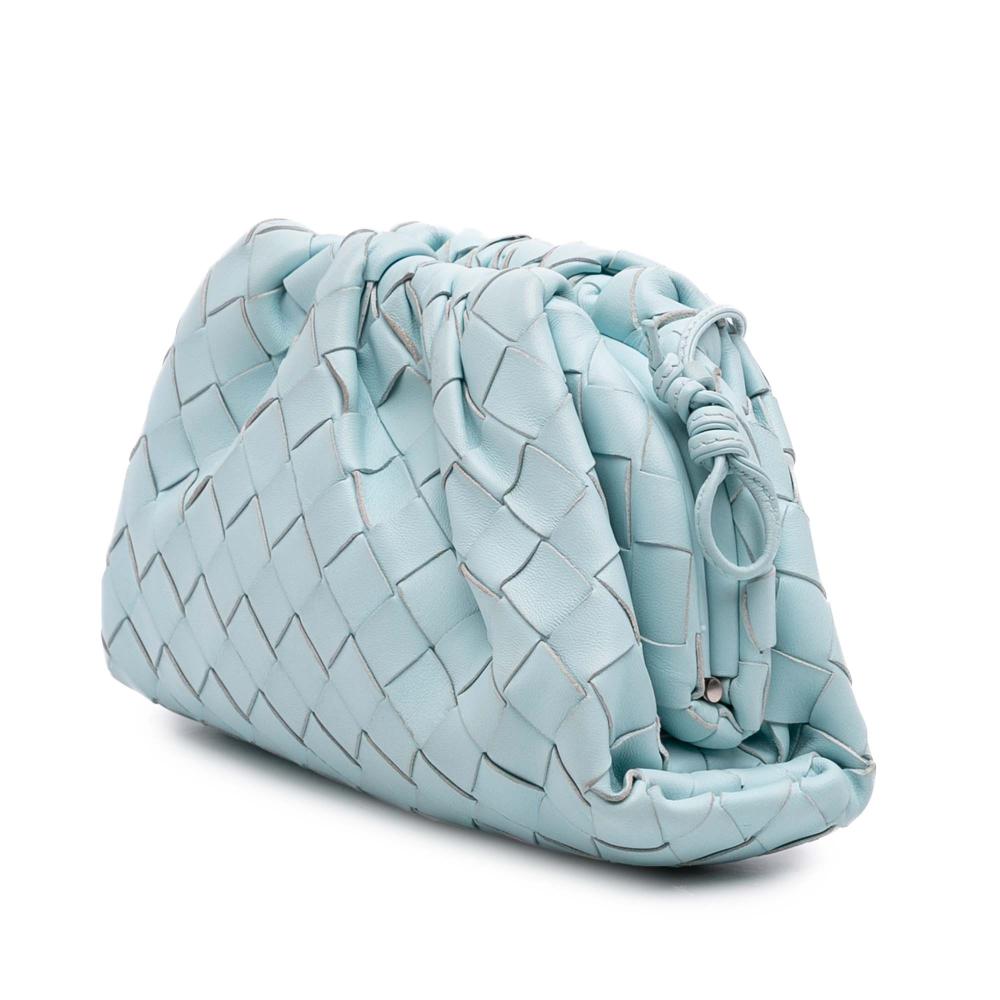 Bottega Veneta Blue Nappa Intrecciato The Mini Pouch Crossbody Italy