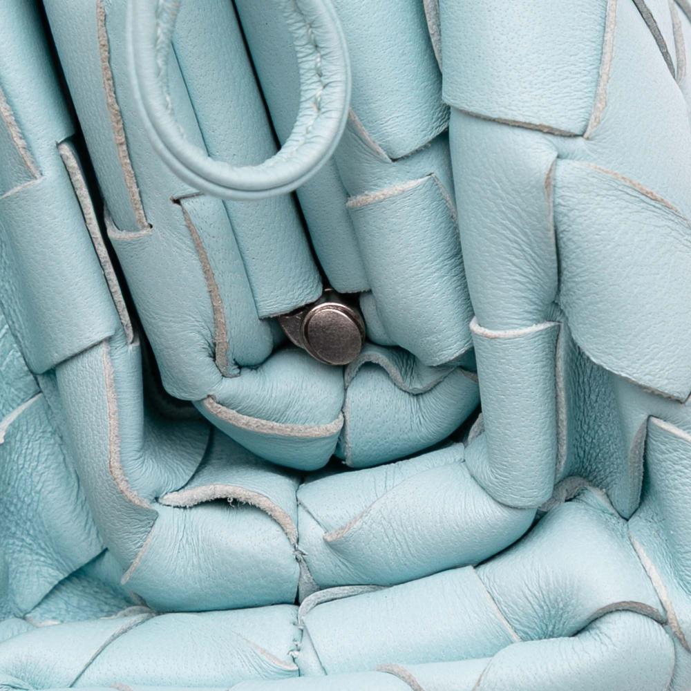 Bottega Veneta Blue Nappa Intrecciato The Mini Pouch Crossbody Italy